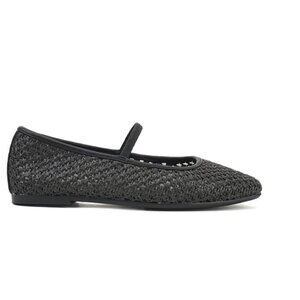 109. New Black Raffia Net Ballet Ballerina Flats - Sizes 5.5 to 10